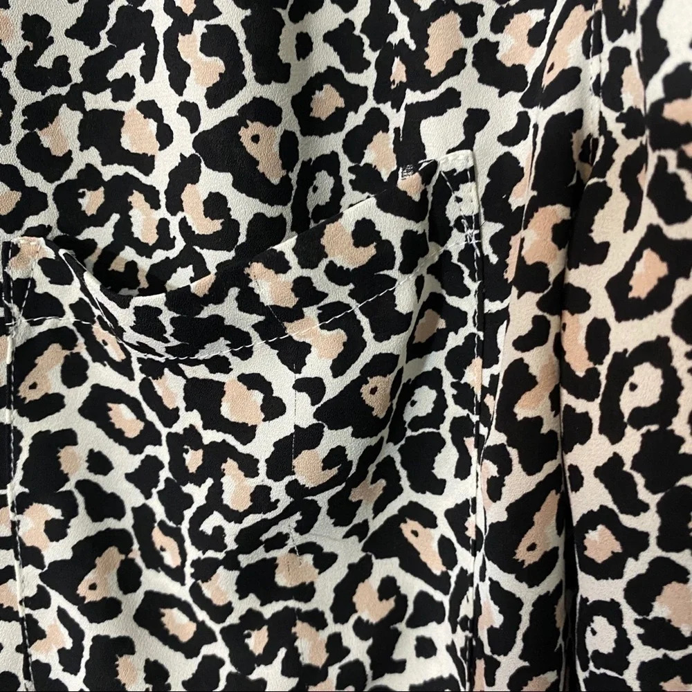 LOFT Leopard Print Button Front Blouse Women’s Small - Picture 5 of 8